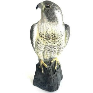 Bird Scarecrow Fake Horned Hawk Decoy,Bird Repellent Garden Protectors, Natural